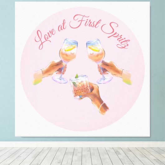 The Spritz Squad | Aperol vrijgezellenfeest thema Canvas Afdruk (Insitu (Houten vloer))