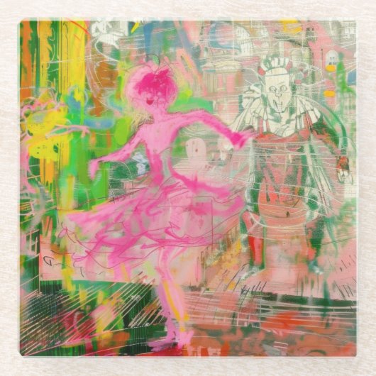 The Stalker - Neon Ballet Chaos Glazen Onderzetter (Voorkant)