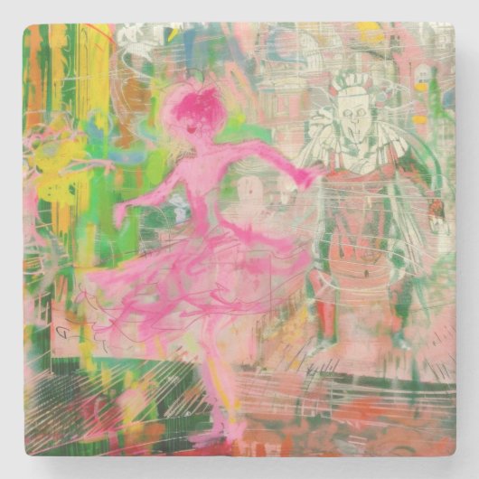 The Stalker - Neon Ballet Chaos Stenen Onderzetter (Voorkant)