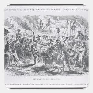 The Stamp Act Riots in Boston Vierkante Sticker