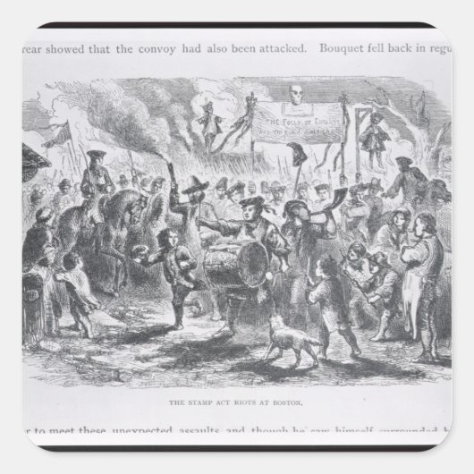 The Stamp Act Riots in Boston Vierkante Sticker (Voorkant)