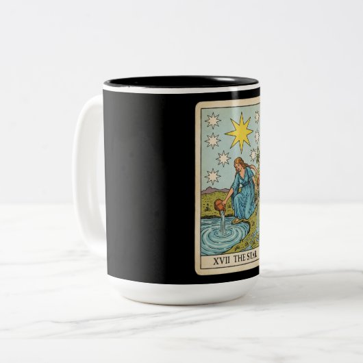 The Star Tarot Tweekleurige Koffiemok (Voorkant links)