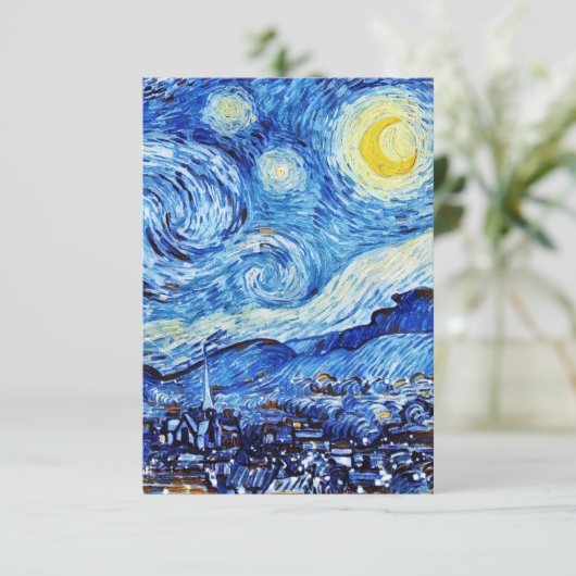 The Starry Nigh" door Vincent Van Gogh Reactiekaar RSVP Kaartje (Staand voorkant)