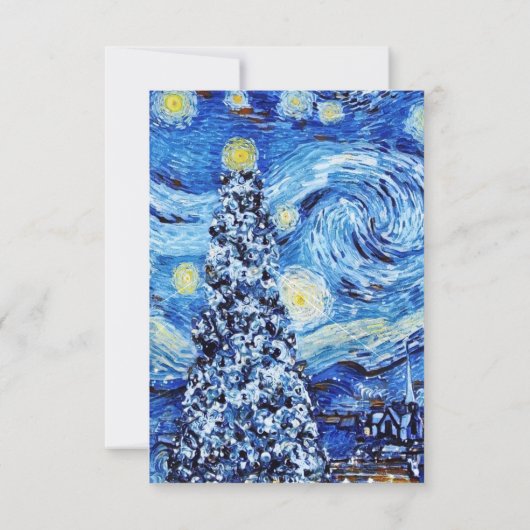 The Starry Nigh" door Vincent Van Gogh Reactiekaar RSVP Kaartje (Achterkant)