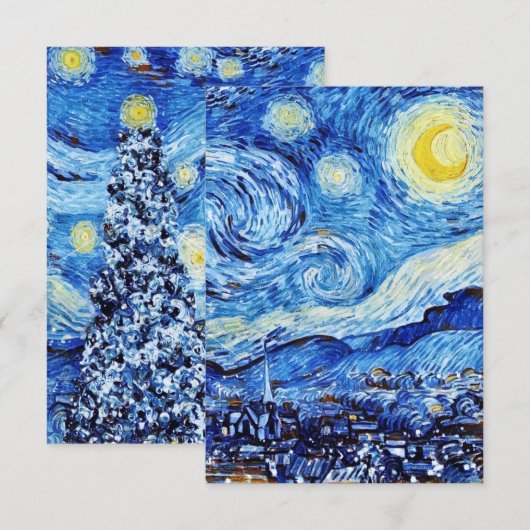 The Starry Nigh" door Vincent Van Gogh Reactiekaar RSVP Kaartje (Voorkant / Achterkant)
