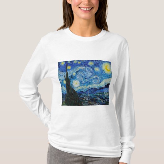 The Starry Night 1889 by Vincent van Gogh T-shirt (Voorkant)