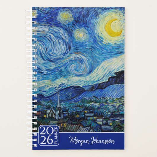 The Starry Night by Van Gogh | Custom Text  Planner (Voorkant)