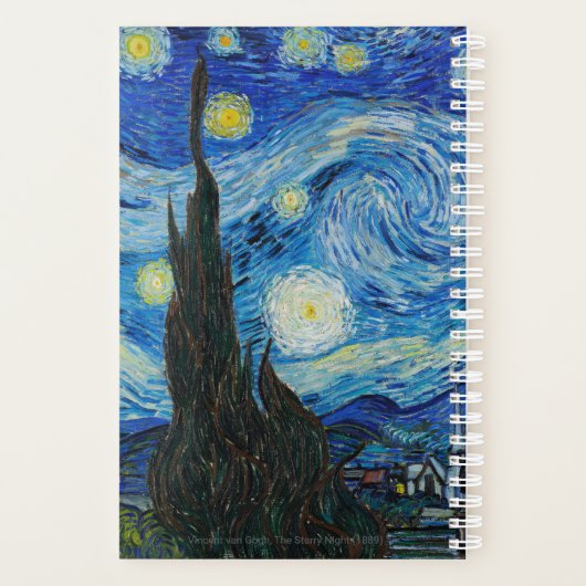 The Starry Night by Van Gogh | Custom Text  Planner (Achterkant)
