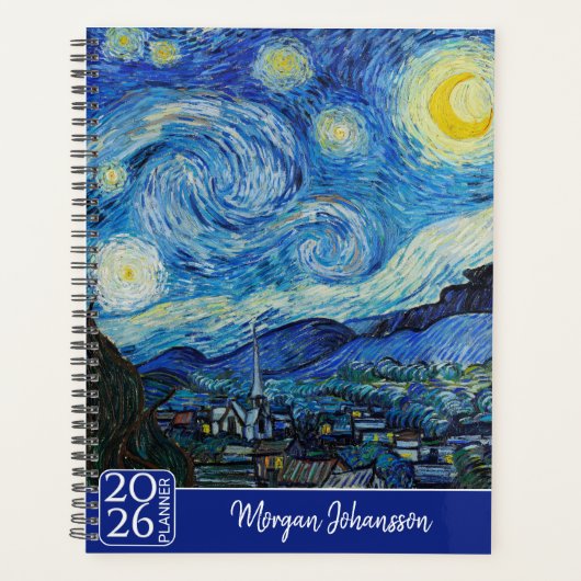 The Starry Night by Van Gogh | Custom Text Planner (Voorkant)