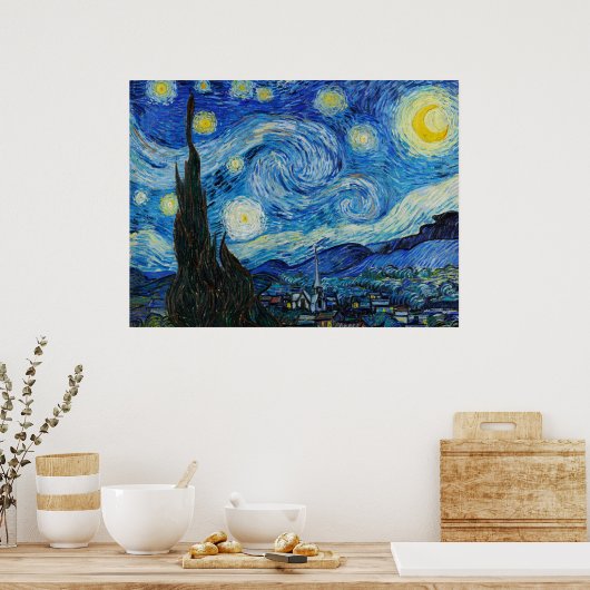 The Starry Night by Van Gogh  Poster (Keuken)