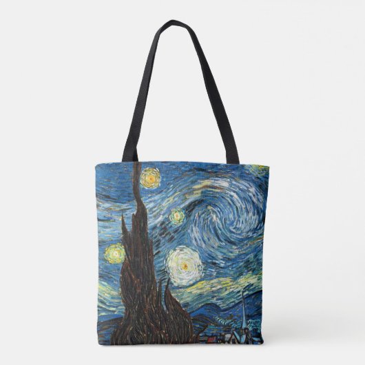 The Starry Night by Vincent Van Gogh Tote Bag (Achterkant)
