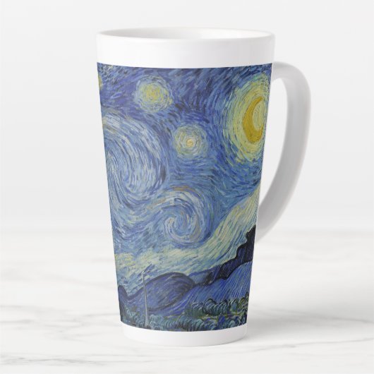 The Starry Night, oil painting, Vincent Van Gogh Latte Mok (Rechterhoek)