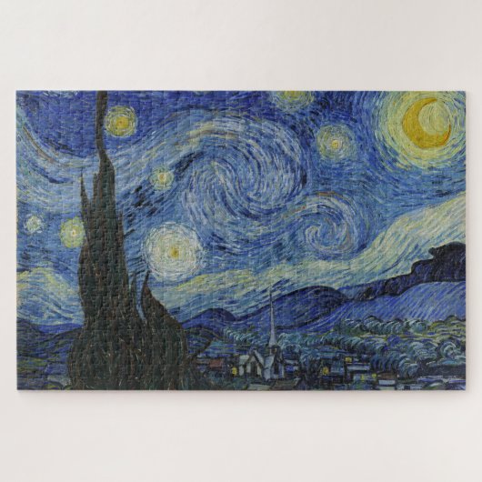 The Starry Night, oil painting, Vincent Van Gogh Legpuzzel (Horizontaal)