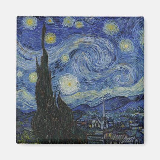 The Starry Night, oil painting, Vincent Van Gogh Magneet (Voorkant)