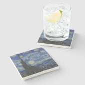 The Starry Night, oil painting, Vincent Van Gogh Stenen Onderzetter (Zijkant)