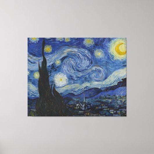 The Starry Night - Vincent Van Gogh Canvas Afdruk (Voorkant)