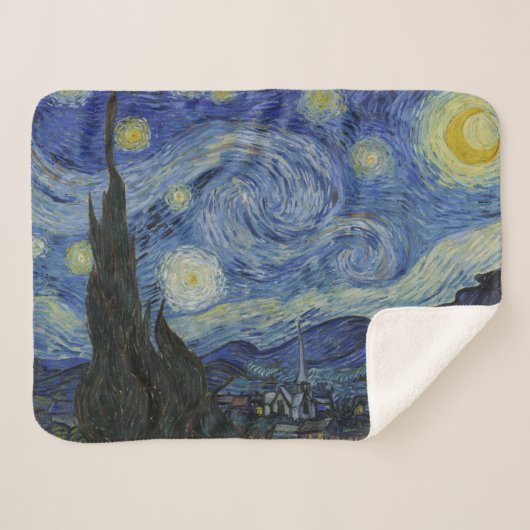 The Starry Night (Vincent van Gogh) (Famous Art) Sherpa Deken (Voorkant (horizontaal))