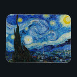 The Starry Night - Vincent Van Gogh Magneet<br><div class="desc">View from the psychiatric hospital at Saint-Rémy-de-Provence (France),  just before sunrise,  with addition of an imaginary village. Oil on canvas (1889) by Dutch painter Vincent van Gogh.</div>