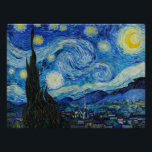 The Starry Night - Vincent Van Gogh Perfect Poster<br><div class="desc">View from the psychiatric hospital at Saint-Rémy-de-Provence (France),  just before sunrise,  with addition of an imaginary village. Oil on canvas (1889) by Dutch painter Vincent van Gogh.</div>