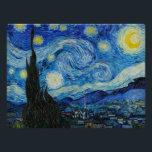 The Starry Night - Vincent Van Gogh Perfect Poster<br><div class="desc">View from the psychiatric hospital at Saint-Rémy-de-Provence (France),  just before sunrise,  with addition of an imaginary village. Oil on canvas (1889) by Dutch painter Vincent van Gogh.</div>