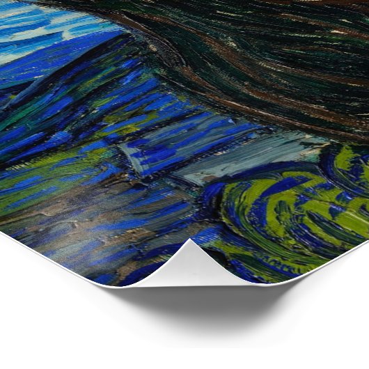 The Starry Night - Vincent Van Gogh Perfect Poster (Hoek)
