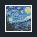 The Starry Night - Vincent Van Gogh Servet<br><div class="desc">View from the psychiatric hospital at Saint-Rémy-de-Provence (France),  just before sunrise,  with addition of an imaginary village. Oil on canvas (1889) by Dutch painter Vincent van Gogh.</div>