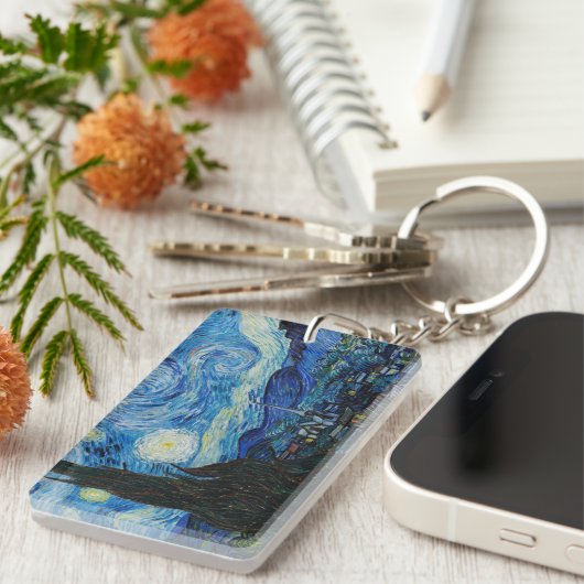 The Starry Night - Vincent Van Gogh Sleutelhanger (Voorkant Rechts)