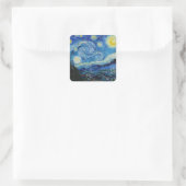 The Starry Night - Vincent Van Gogh Vierkante Sticker (Tas)