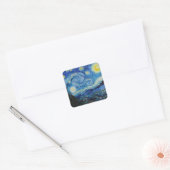 The Starry Night - Vincent Van Gogh Vierkante Sticker (Envelop)