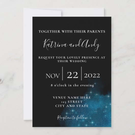 The Stars Aligned Wedding Invitation Kaart (Achterkant)