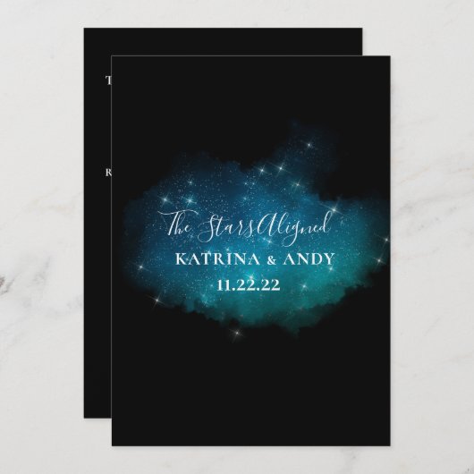 The Stars Aligned Wedding Invitation Kaart (Voorkant / Achterkant)