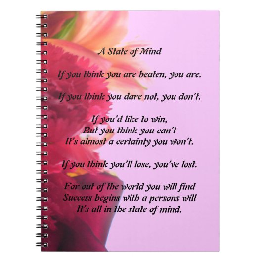The State of Mind Poem Note Book Journal Notitieboek (Voorkant)