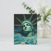 The Statue of Liberty Melts into the Sea Surreal  Briefkaart (Staand voorkant)
