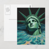 The Statue of Liberty Melts into the Sea Surreal  Briefkaart (Voorkant / Achterkant)