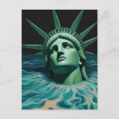 The Statue of Liberty Melts into the Sea Surreal  Briefkaart (Voorkant)