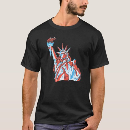 The Statue Of Liberty Patriotic Armed Forces 4th O T-shirt (Voorkant)