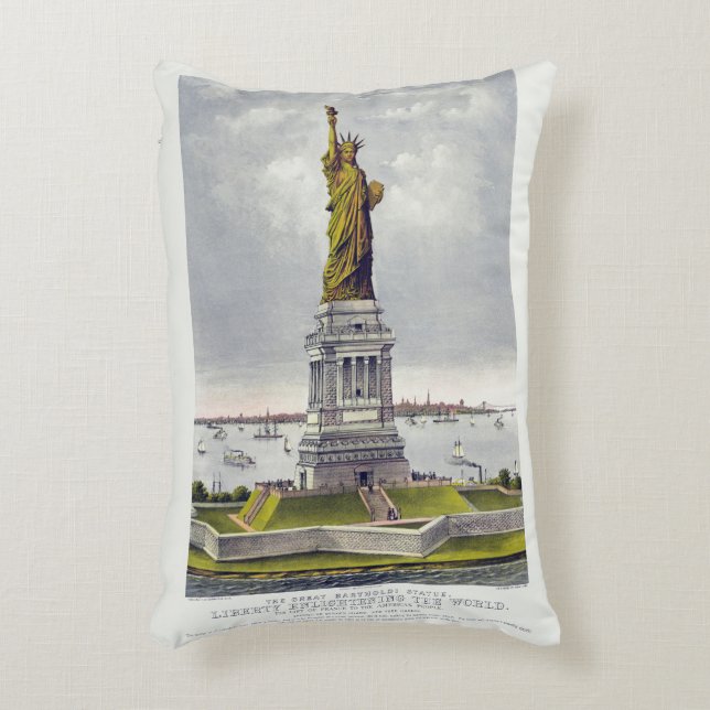 The Statue of Liberty, The Great Bartholdi Statue Accent Kussen (Voorkant(Verticaal))