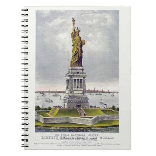 The Statue of Liberty, The Great Bartholdi Statue Notitieboek (Voorkant)