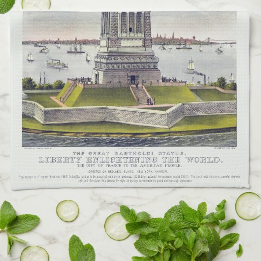 The Statue of Liberty, The Great Bartholdi Statue Theedoek (Gevouwen)