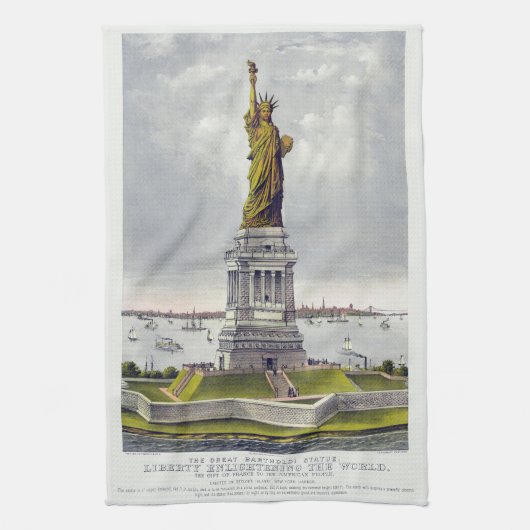 The Statue of Liberty, The Great Bartholdi Statue Theedoek (Verticaal)