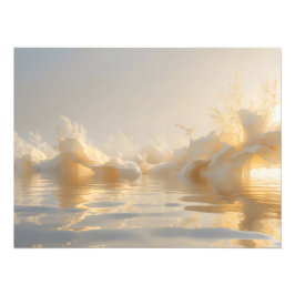 The Still Sun – Serene Golden Horizon Abstract Wal Foto Afdruk