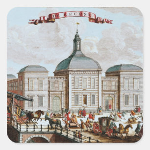 The Stock Exchange, Amsterdam, 1743 Vierkante Sticker