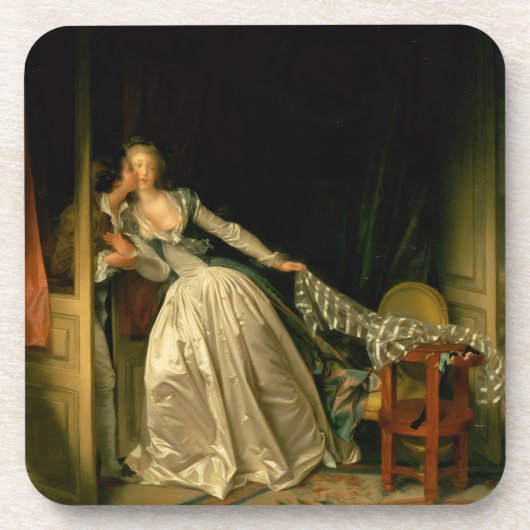 The Stolen Kiss Fragonard Bier Onderzetter (Voorkant)