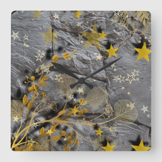 The Stone wall Vierkante Klok (Voorkant)