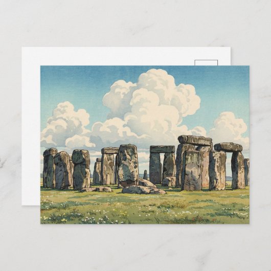 The Stonehenge Japanese Woodblock Print Briefkaart (Voorkant / Achterkant)