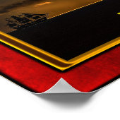 The Stormy Night - Galleon at Sunset Poster (Hoek)