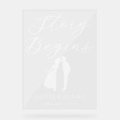 The Story Begins Personalized Wedding Welcome Acryl Bord (Voorkant)
