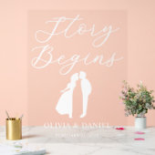 The Story Begins Personalized Wedding Welcome Acryl Bord (Huwelijk)
