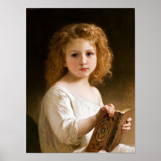 The Story Book, 1877 by William-Adolphe Bouguereau Poster (Voorkant)