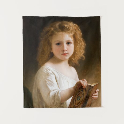 The Story Book, 1877 by William-Adolphe Bouguereau Wandkleed (Voorkant)